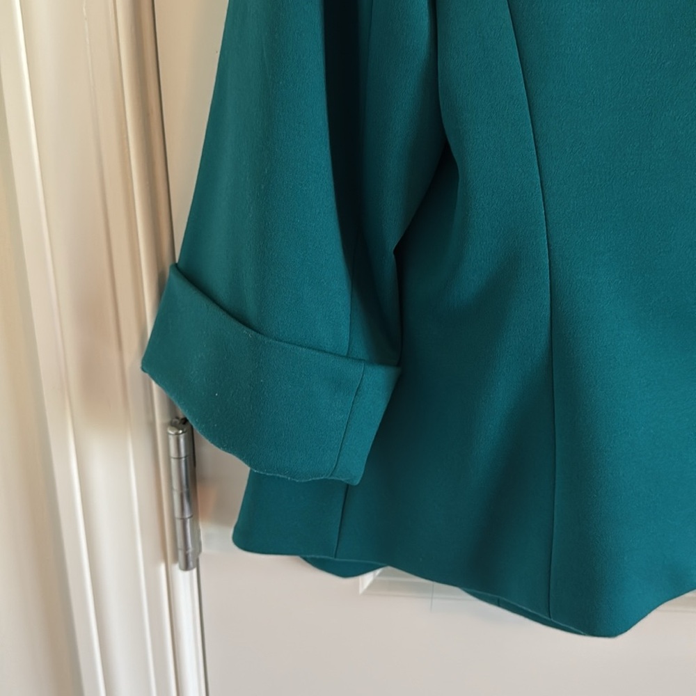 Black Label Evan Picone Open Front Blazer/Jacket Emerald Green Size 12 - Picture 6 of 6
